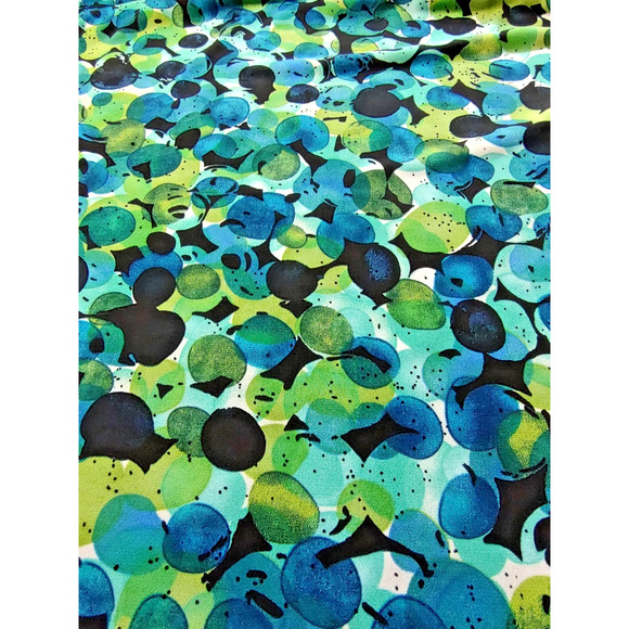 Connected Apparel Woman's Blue Green Faux Wrap Dress Size 4 Ruched Waist Stretch - Picture 6 of 8